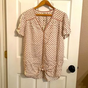 Max Studio lady bug blouse, size L, runs small